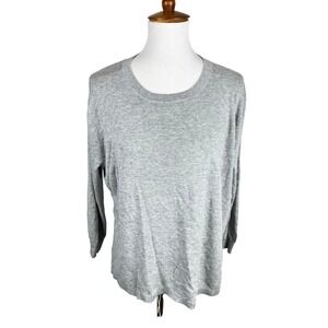 Repeat‎ Easy Knit Gray Linen Blend Sweater Top 38/S Minimalist Quiet Luxury